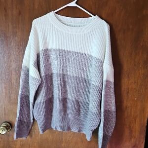 Women's Cream and Brown Sweater